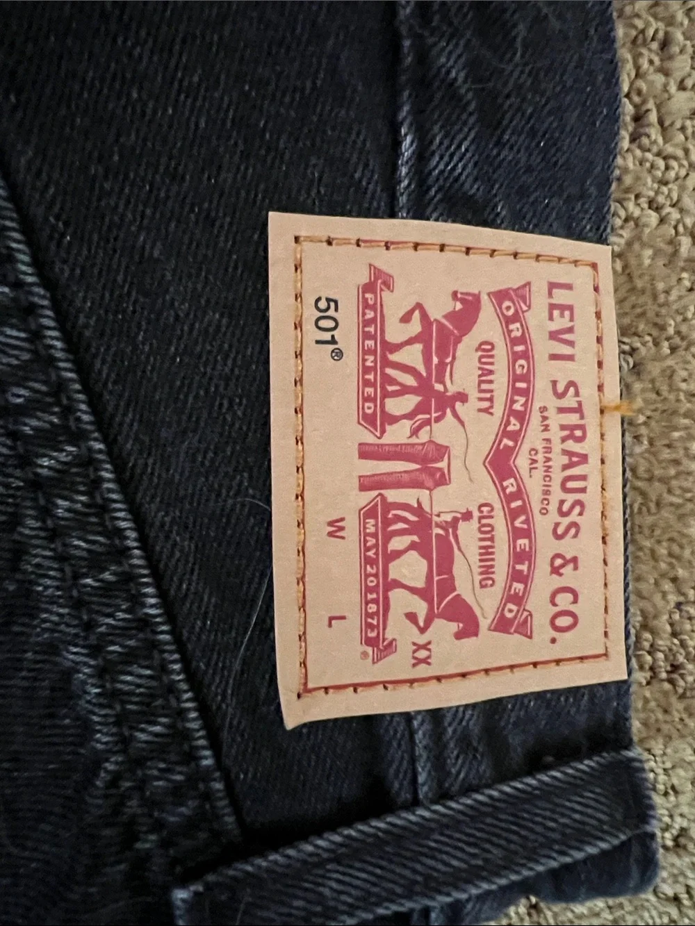 Levi's Black Frayed Denim Cutoff Shorts